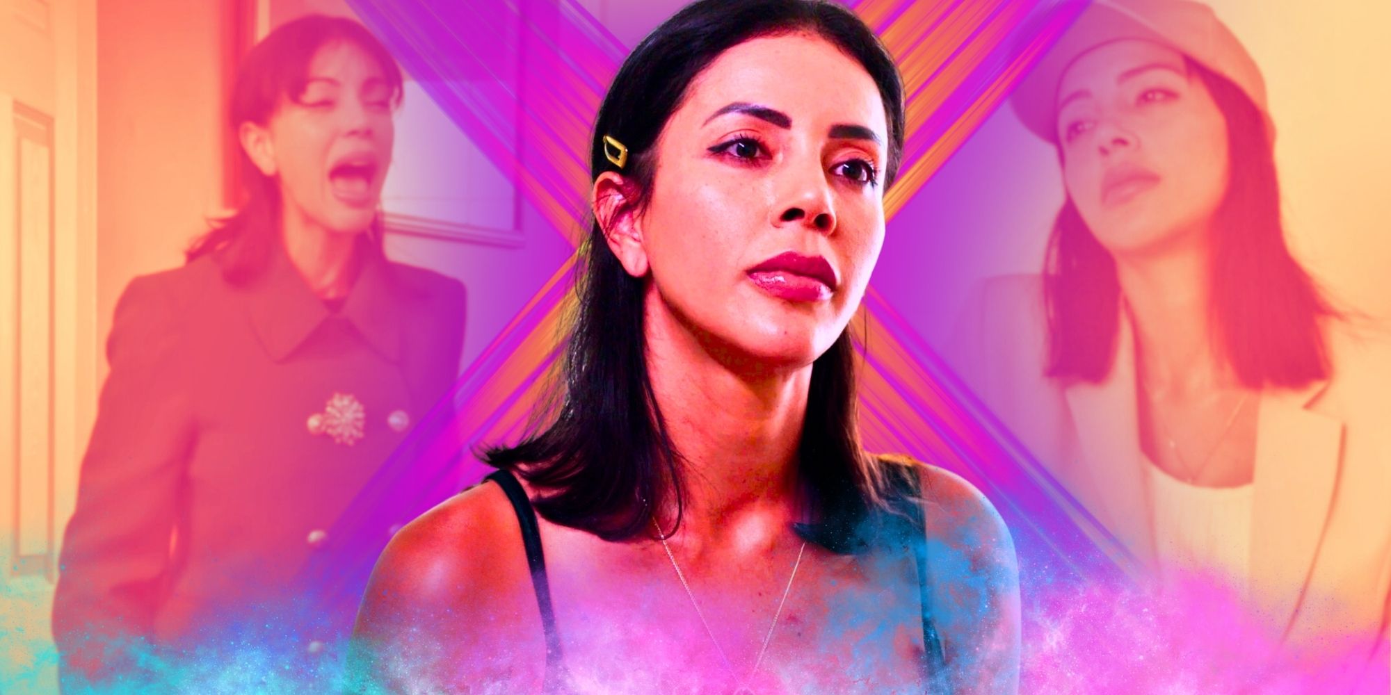 Montage Of 90 Day Fiance Jasmine Pineda with pink background color