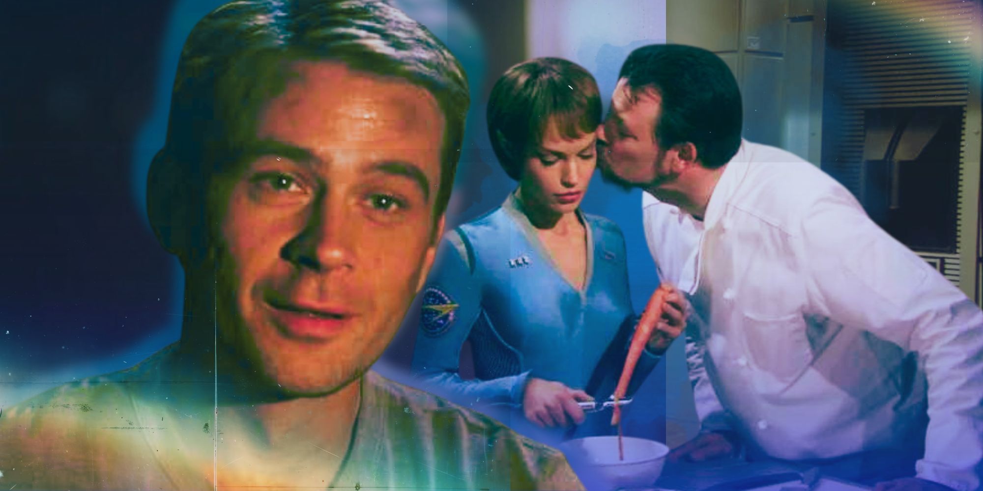 Connor Trinneer as Trip Tucker, Jolene Blalock as T'Pol, and Jonathan Frakes as Chef