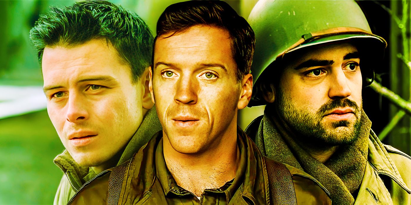Damian Lewis as Richard D. Winters, Ron Livingston as Lewis Nixon, Shane Taylor as Eugene G, in a custom photo for Band of Brothers.