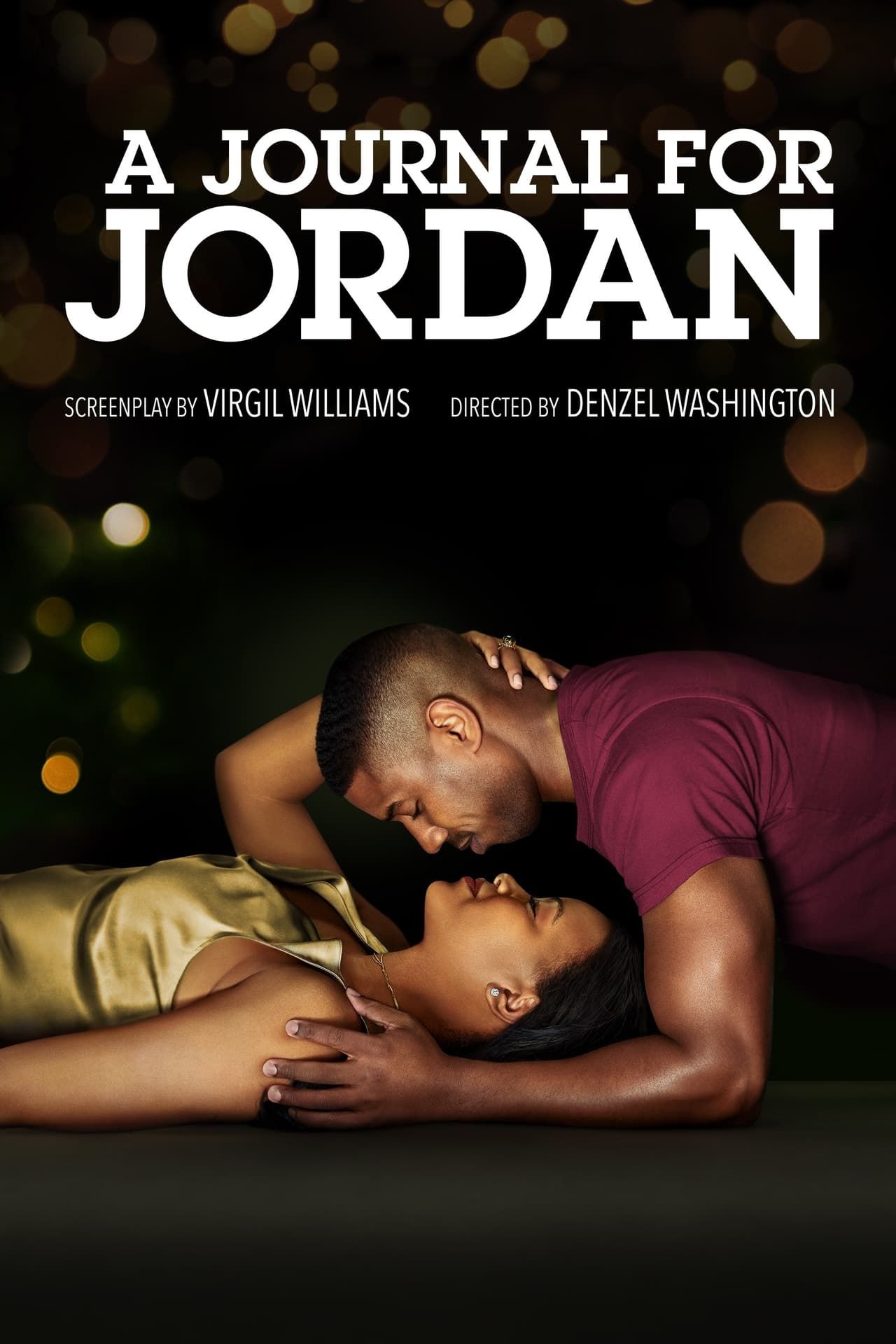 A Journal For Jordan Movie Poster Showing Michael B Jordan About to Kiss Chante Adams
