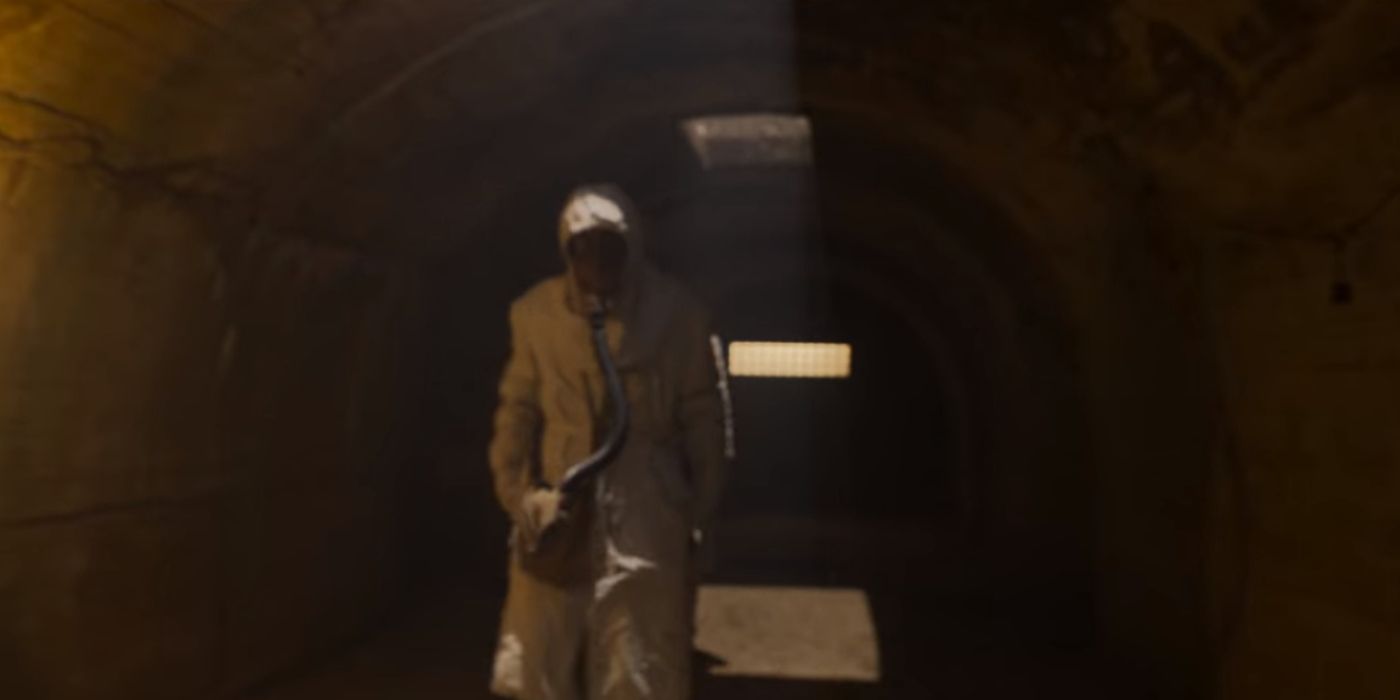 A soldier wearing a mask in Gyeongseong Creature episode 1