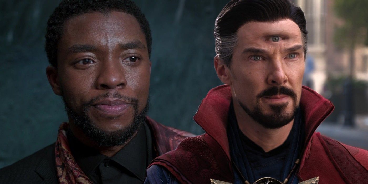 A split image of Black Panther and Doctor Strange in the MCU