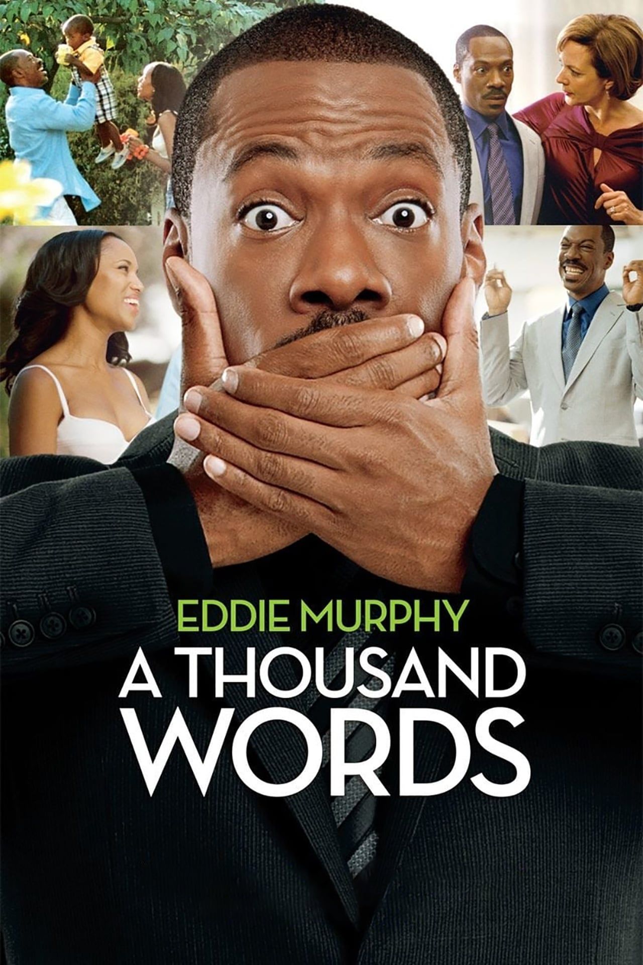 A Thousand Words Movie Poster Showing Eddie Murphy Covering his Mouth