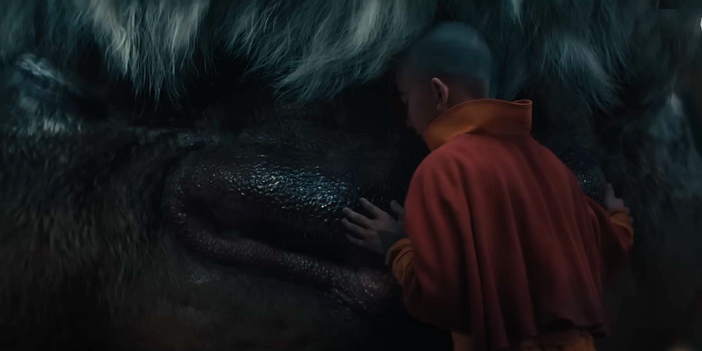 Aang hugging Appa in the new live action Avatar The Last Airbender trailer