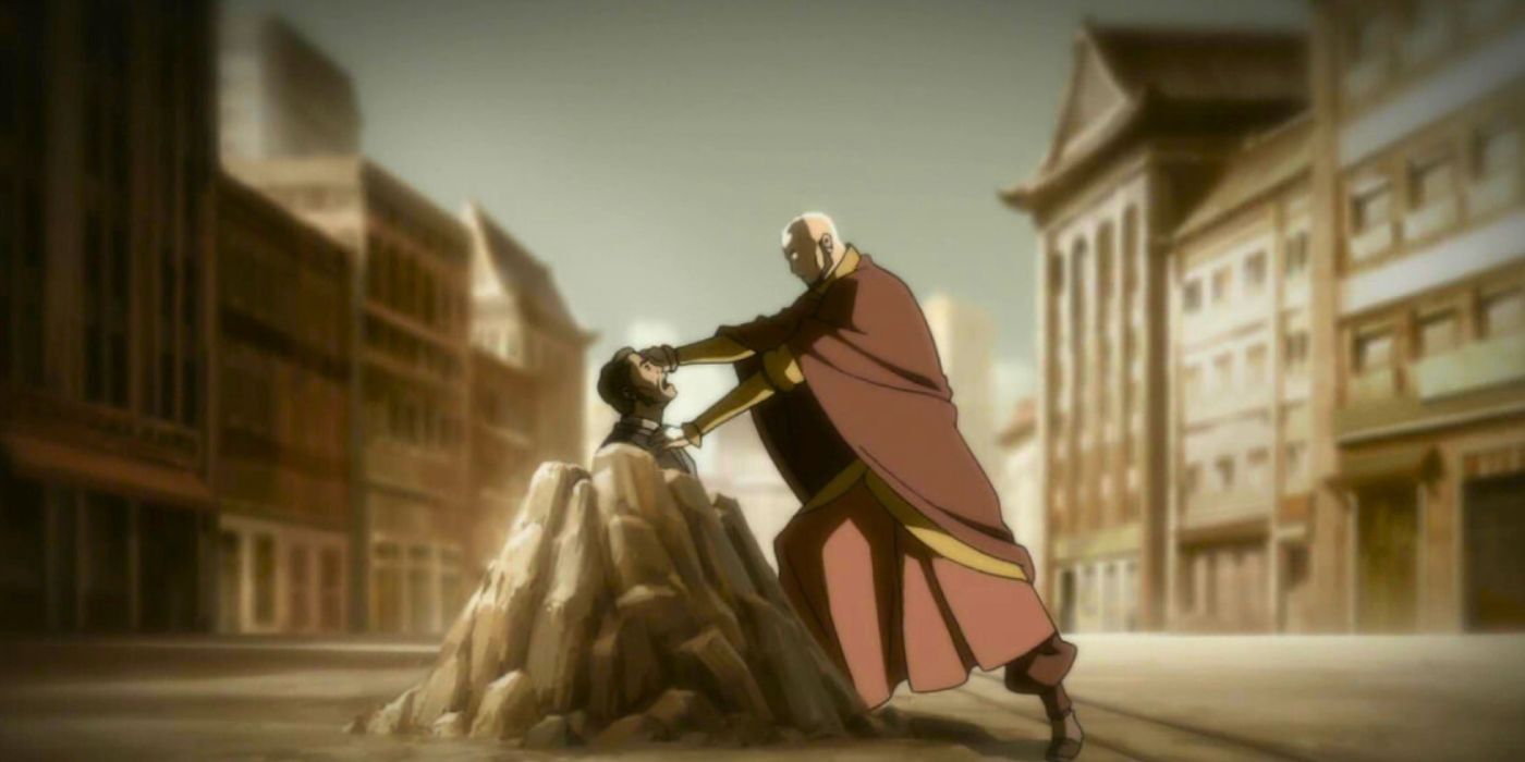 Aang takes Yakone's bending in a flashback from The Legend of Korra