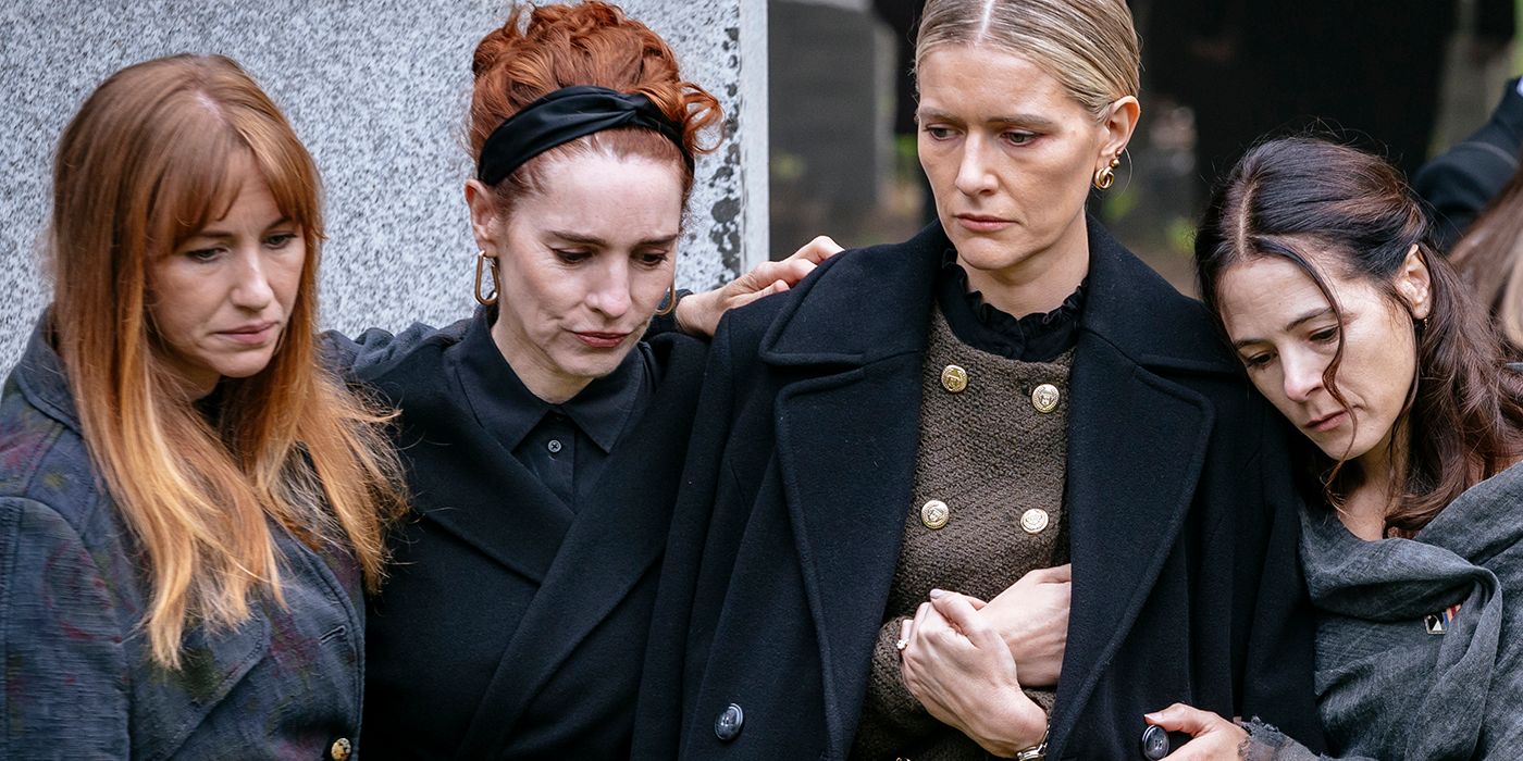 abigail being comforted by friends at a funeral in sanctuary a witch's tale