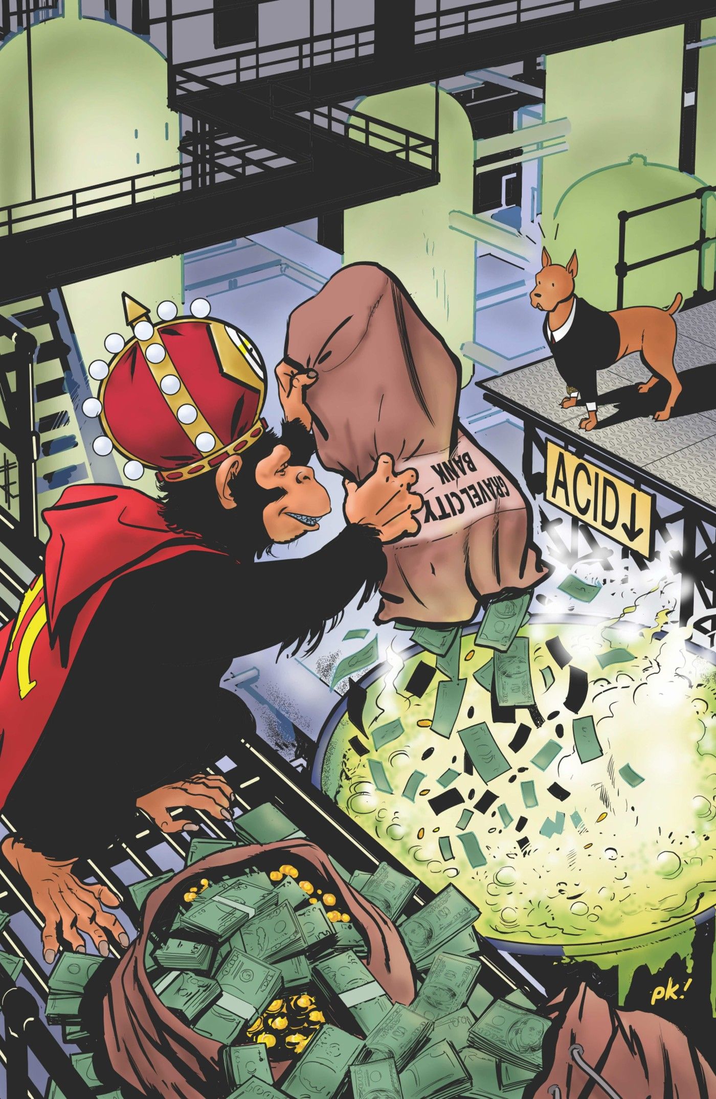 Acid Chimp vs Business Dog Cover B by Peter Krause