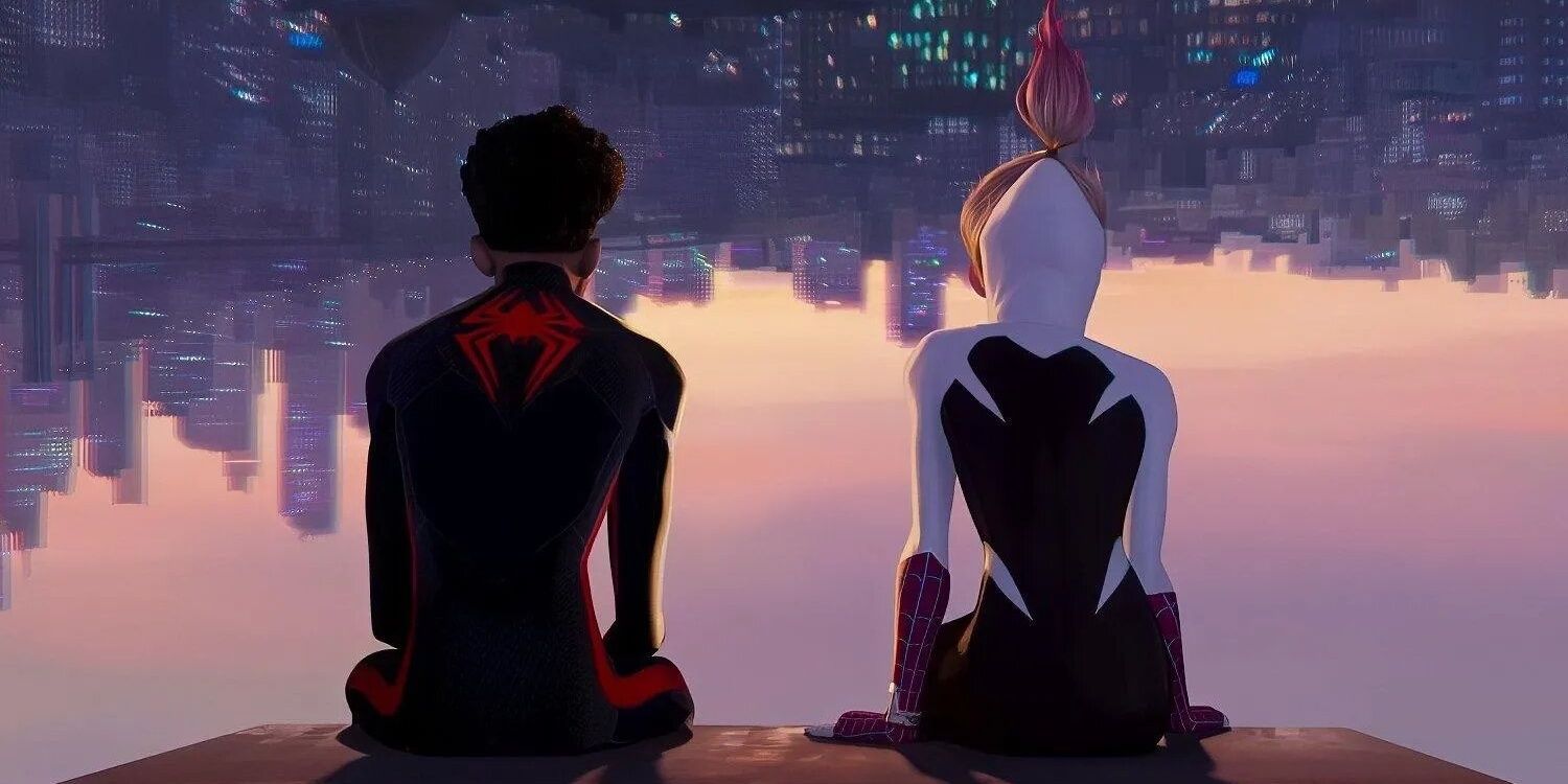 Miles Morales and Gwen Stacy in Across the Spider-Verse