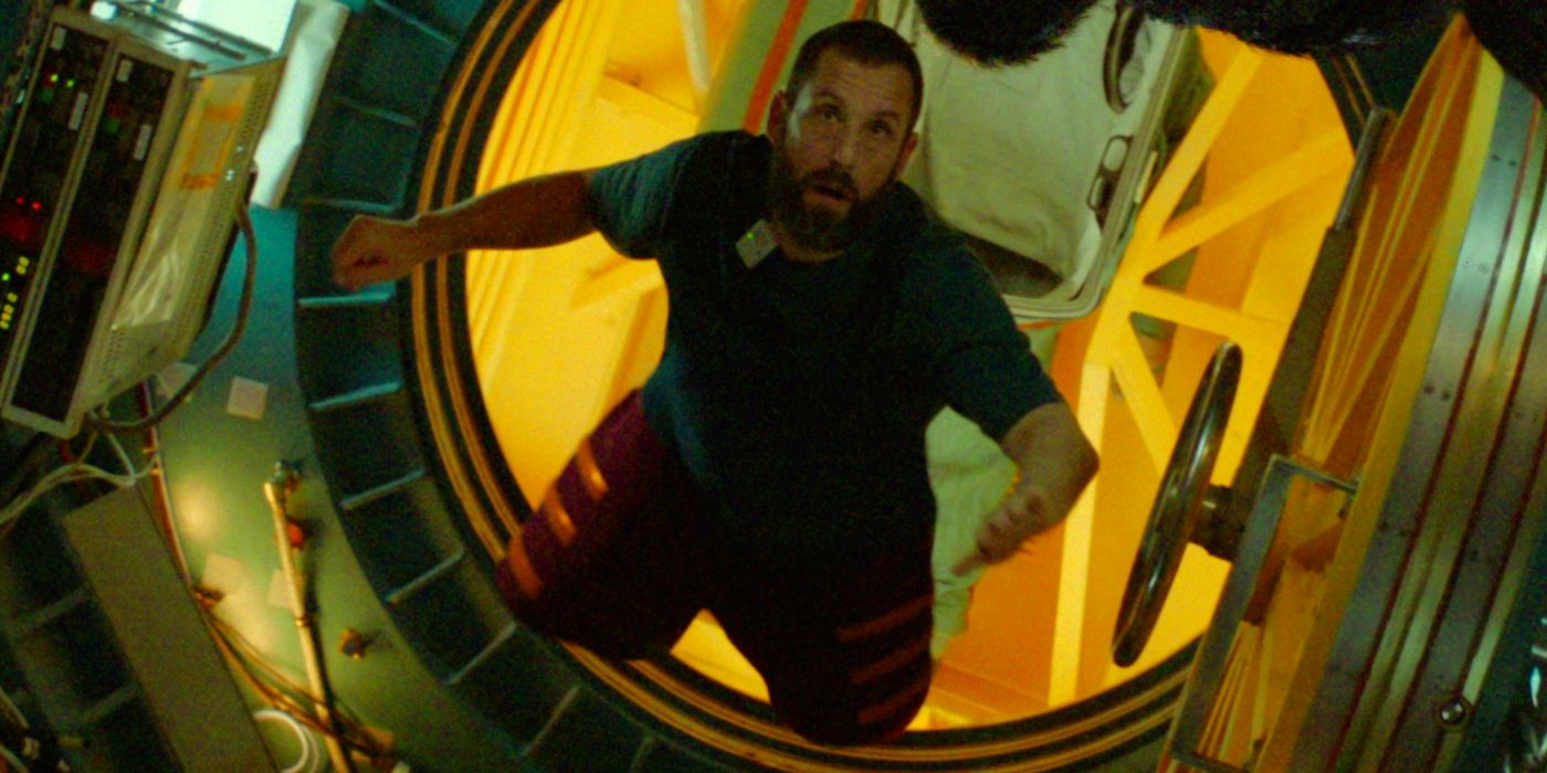 Adam Sandler as Jakub Floating in a Spaceship in Spaceman