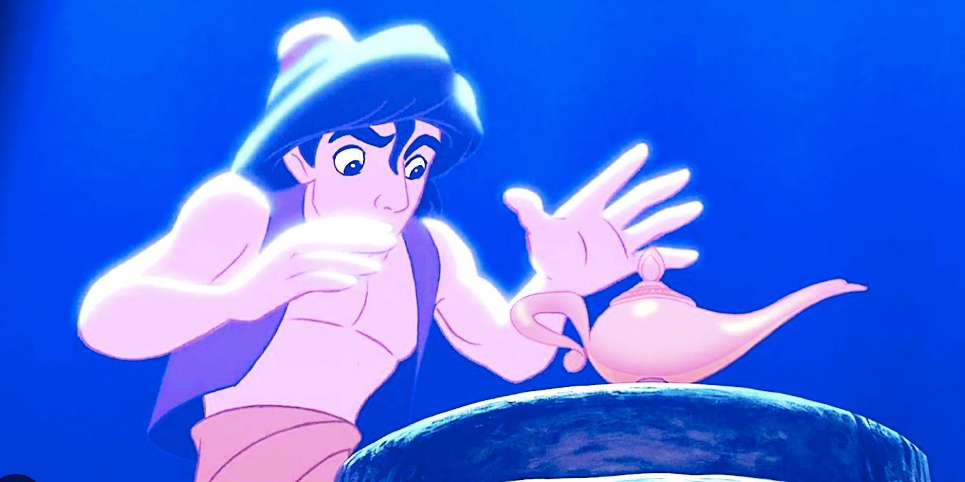 Aladdin preparing to grab the lamp in Aladdin