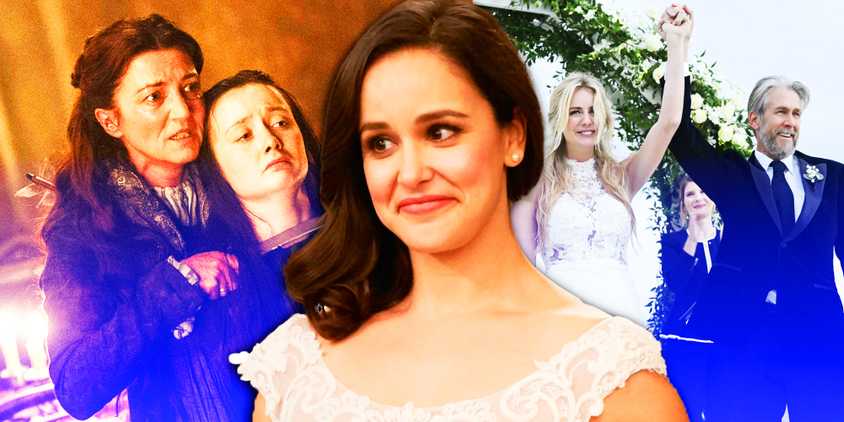 Amy from Brooklyn 99, The Red Wedding from Game of Thrones, and Connor and Willa's wedding in Succession