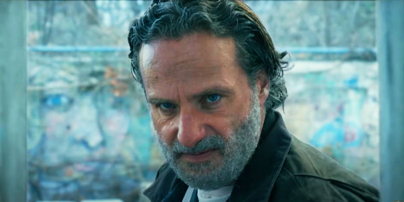 Andrew Lincoln looking angry as Rick Grimes in The Walking Dead: The Ones Who Live