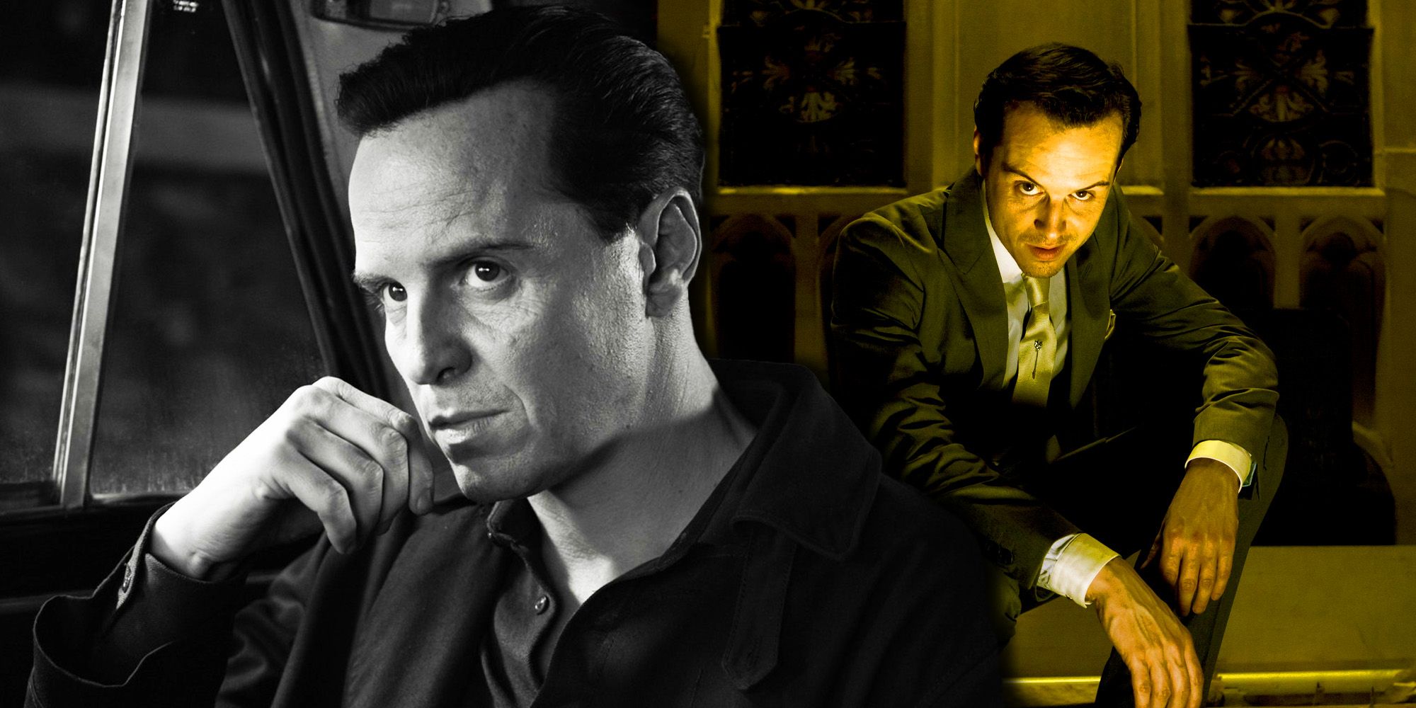 Andrew Scott in Ripley and as Moriarty in Sherlock