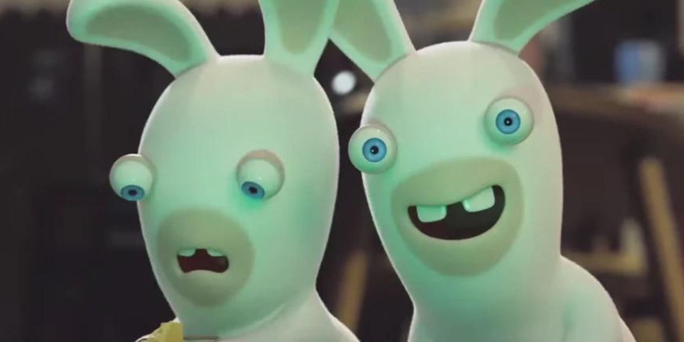 A 2022 animation test from the Rabbids movie featuring two of the characters