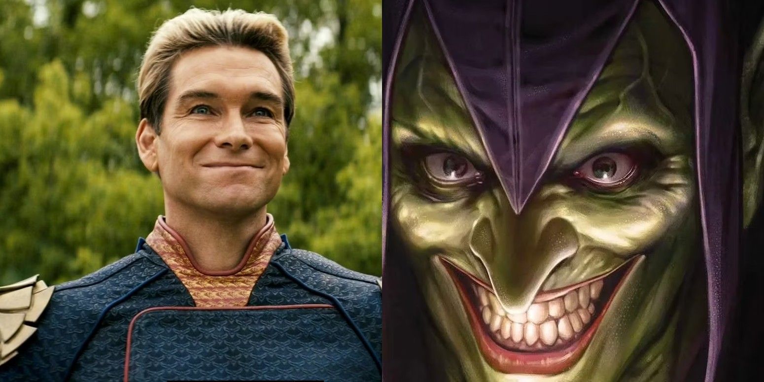 Anthony Starr como Homelander em The Boys ao lado de Green Goblin