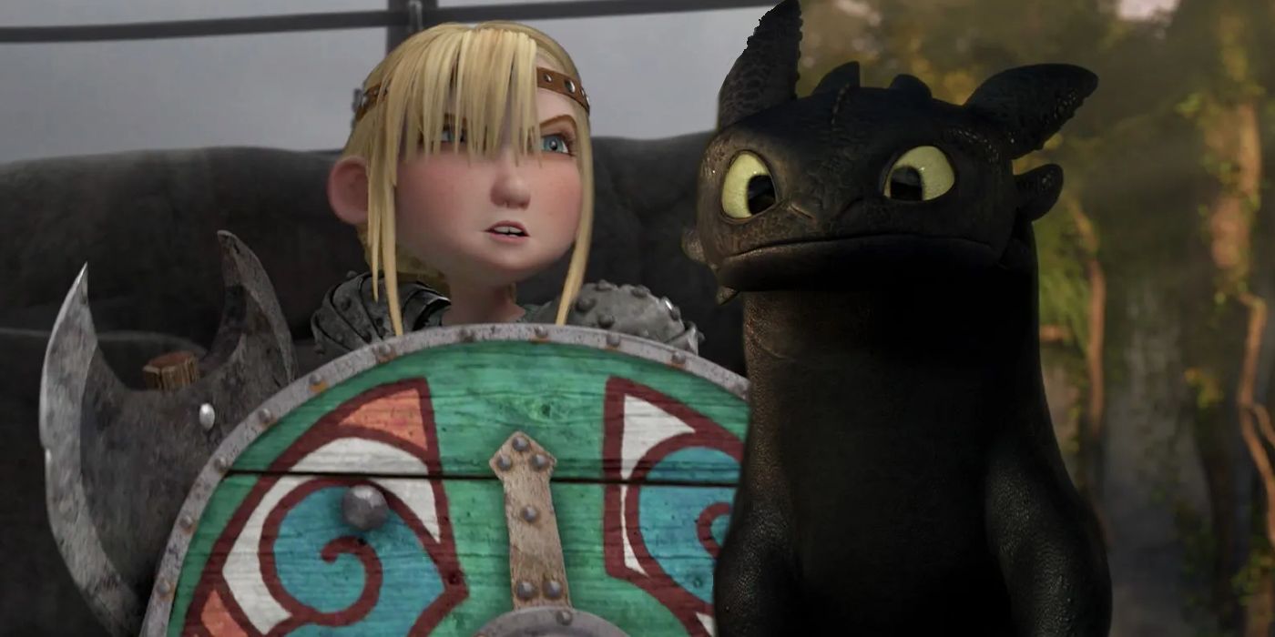 Astrid and Toothless in How To Train Your Dragon