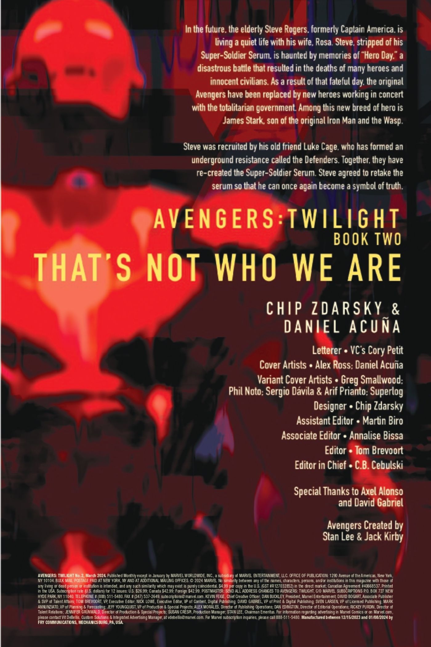 Avengers: Twilight #2 Preview page 2.