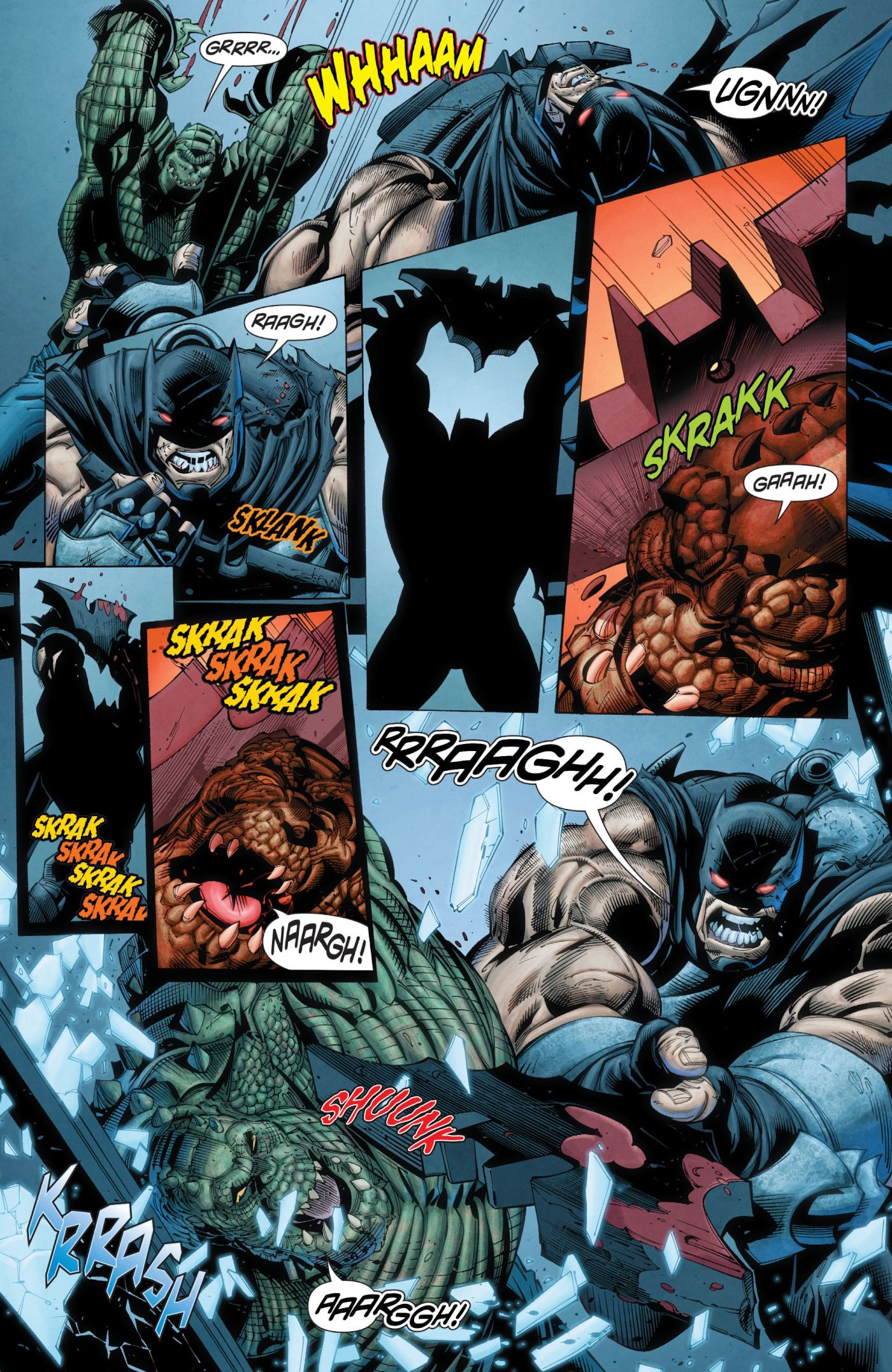 Bane, como Batman, luta contra Killer Croc (do arco "Forever Evil")