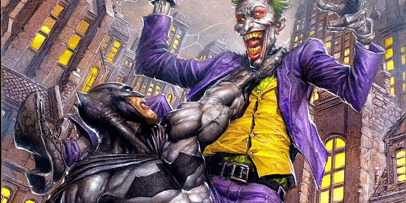 Comic book art: Batman Fighting the Joker