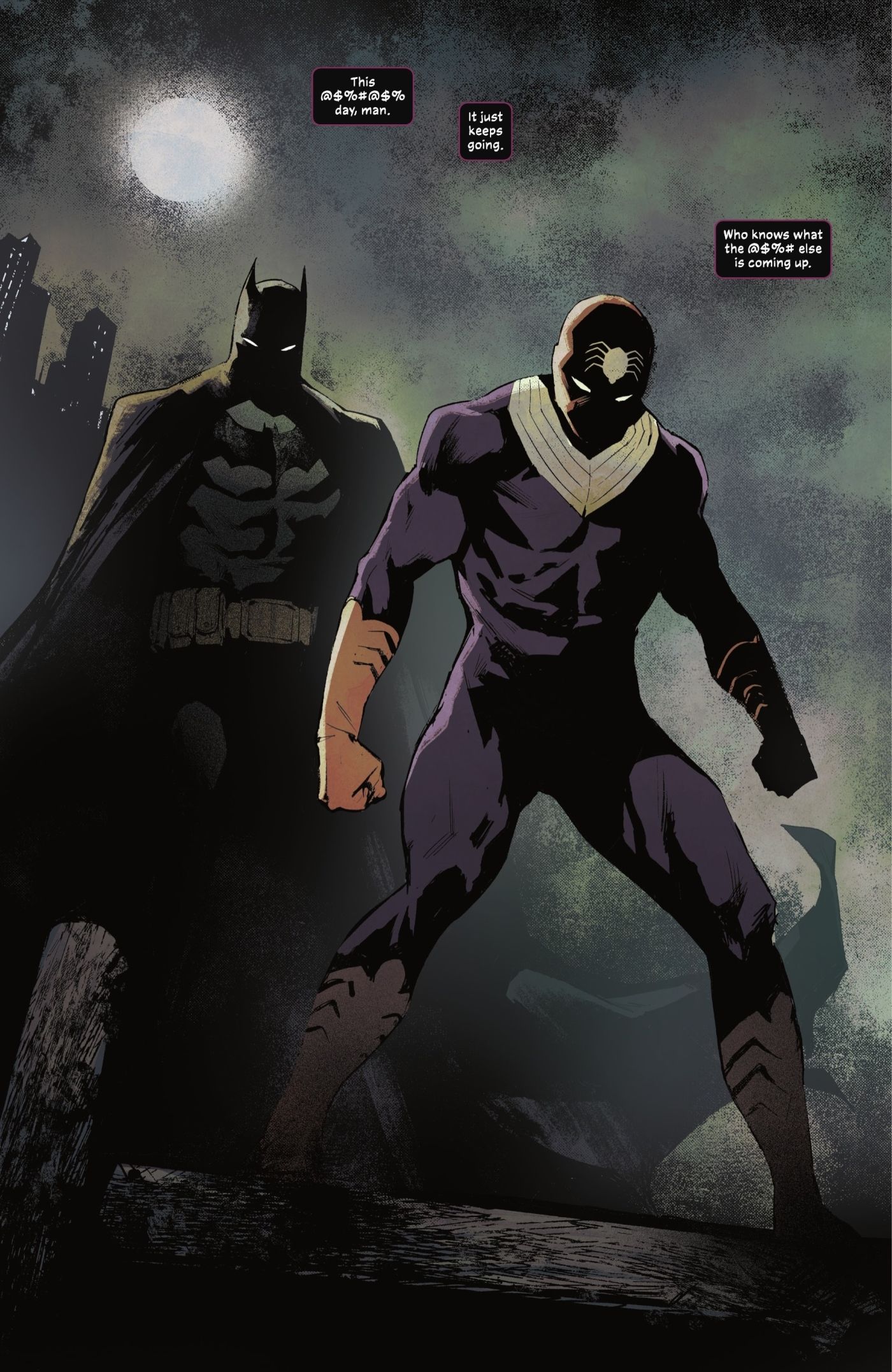 Batman Sneaks Up On Black Spider