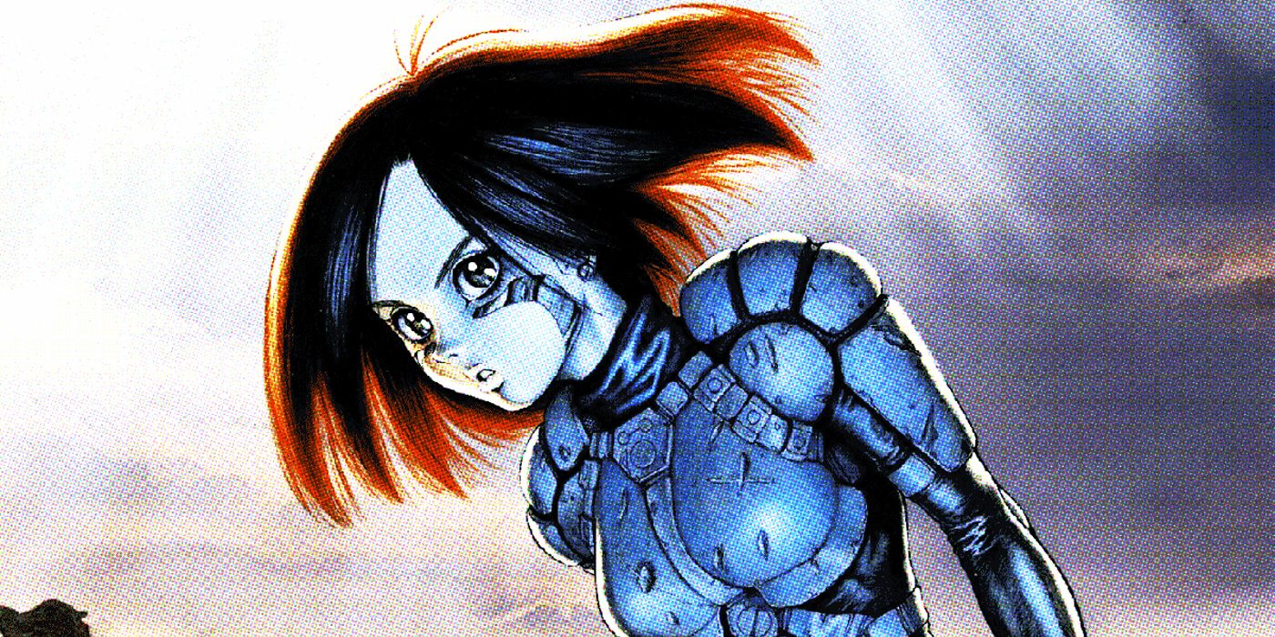 Capa de Battle Angel Alita mostrando ela sentada