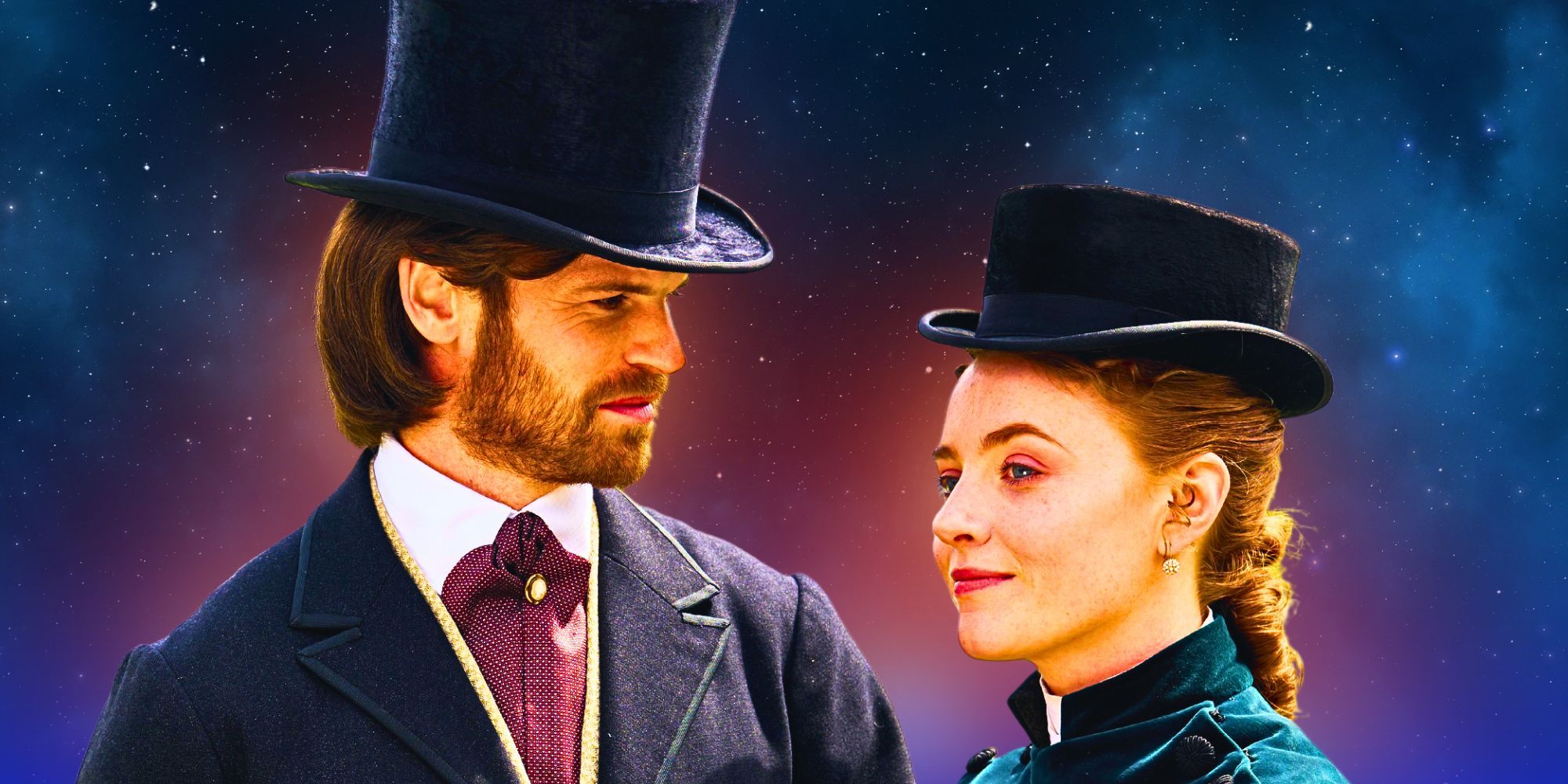 Benjamin Wainwright as Frederick and Harriet Slater as Clara in Belgravia The Next Chapter