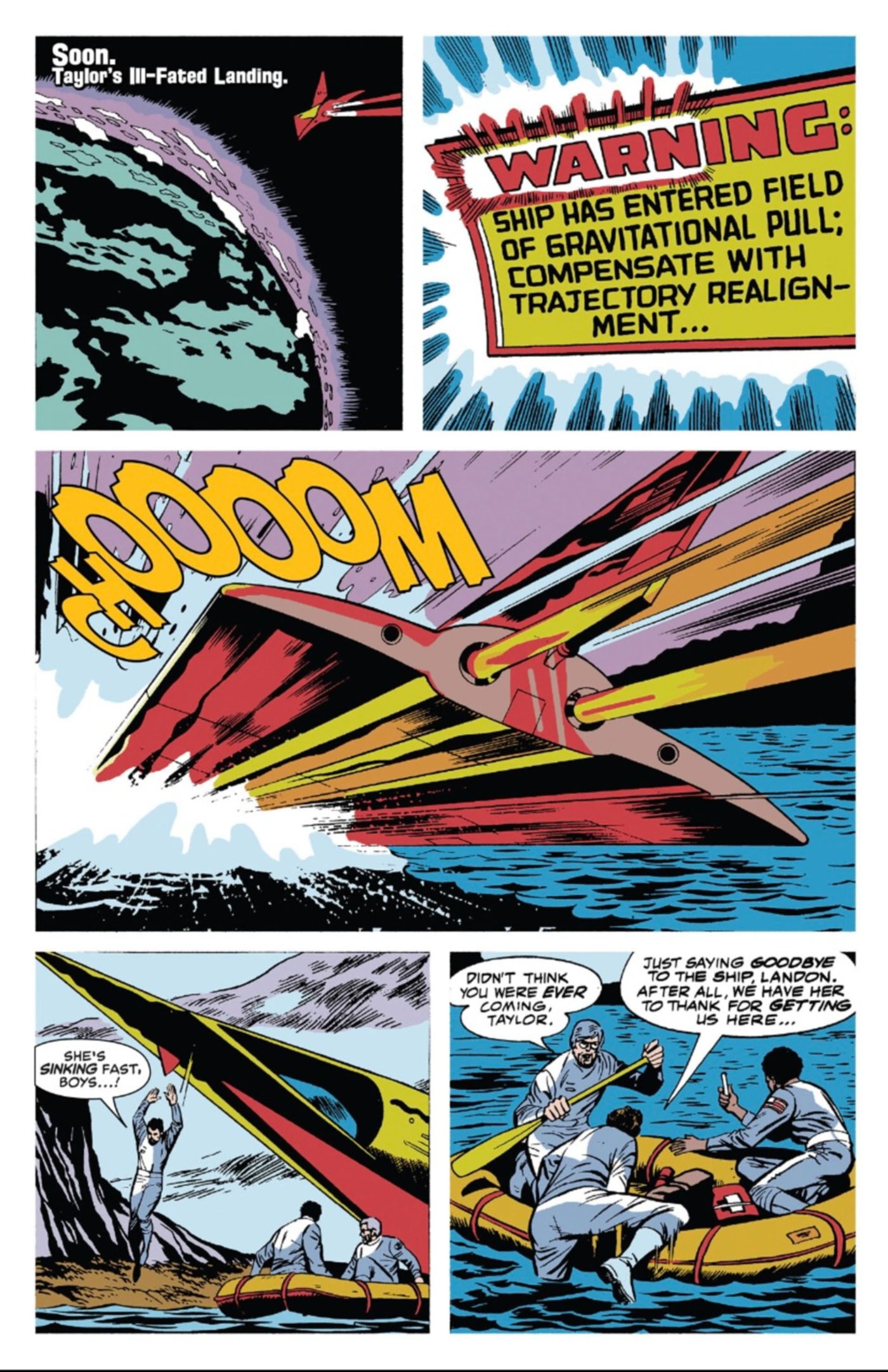 Beware the Planet of the Apes #1 opening page, reusing panels from Marvel’s original Apes adaptation