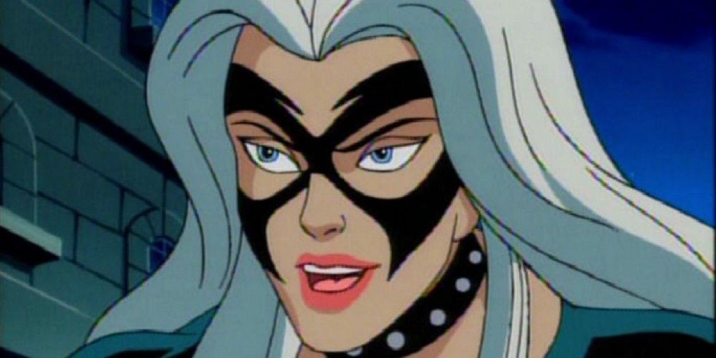 Black Cat on a rooftop in Spider-Man the Animated Series.