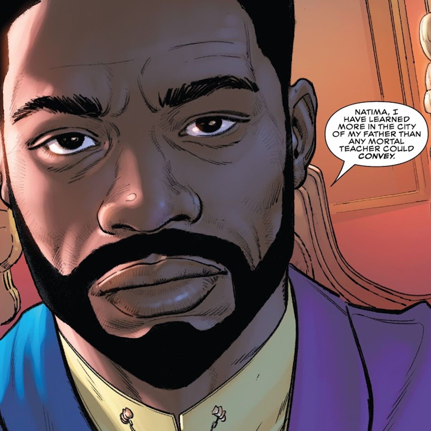 Black Panther tells Natima what he&rsquo;s learned since coming to Birnin T&rsquo;Chaka