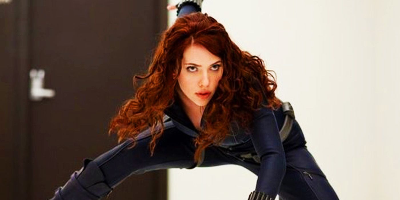 Scarlett Johansson as Black Widow making her MCU debut in Iron Man 2