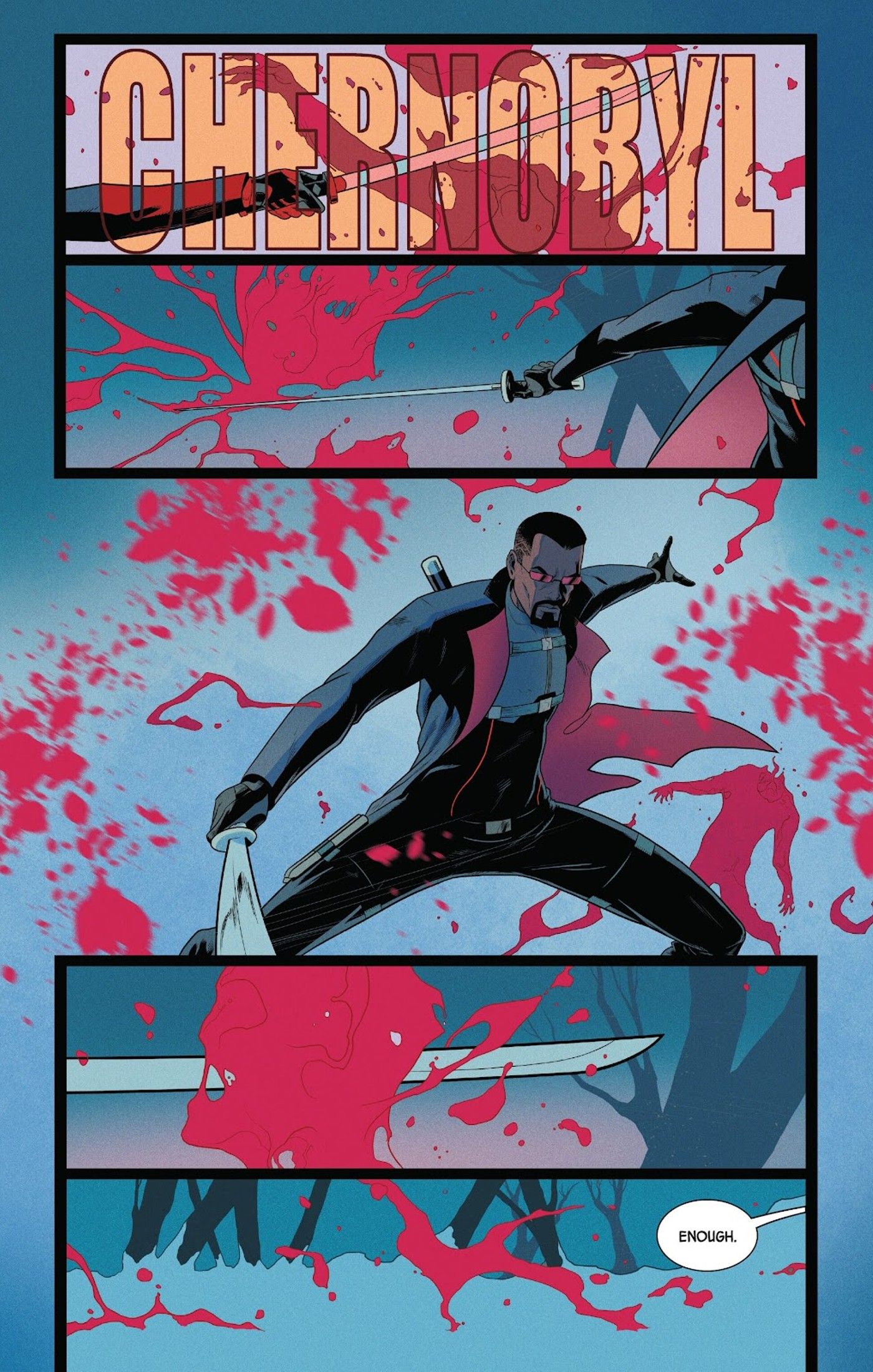 Blade fights blood zombies in Chernobyl