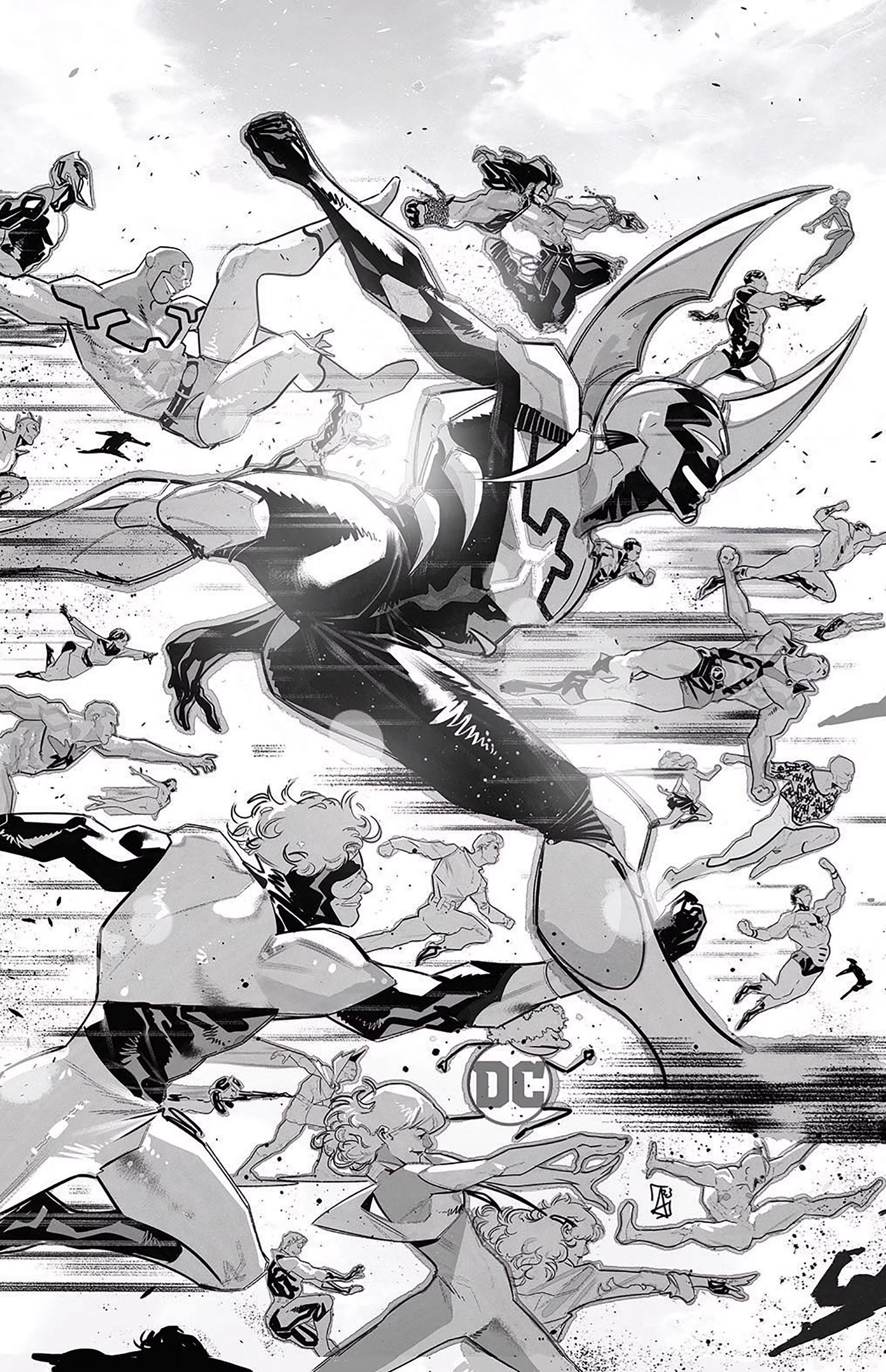 Blue Beetle 7 Cover with Justice League DC