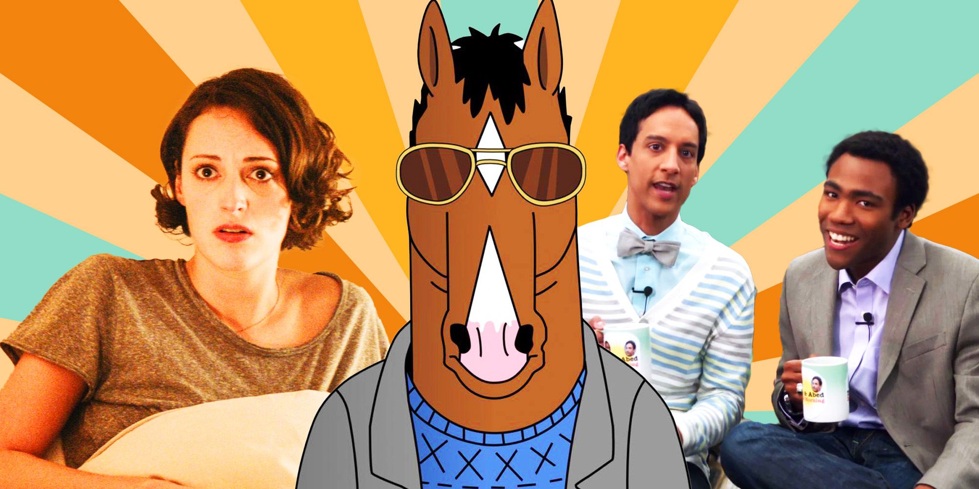 Bojack in Bojack Horseman, Troy and Abed in Community, and Phoebe Waller-Bridge in Fleabag