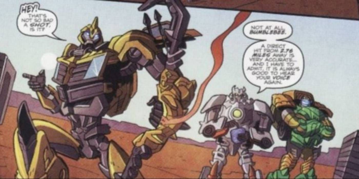 Bumblebee with Eagleshot bow in Transformers IDW comic