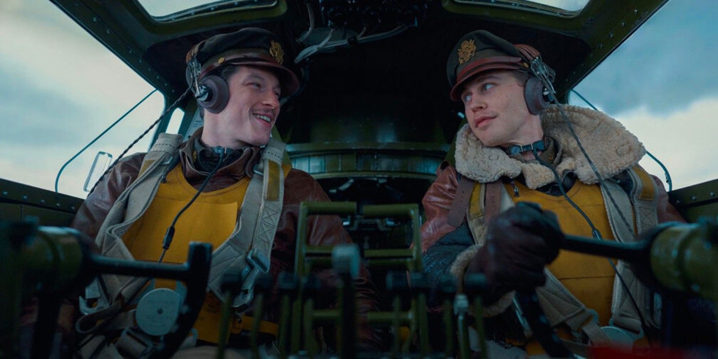 Callum Turner and Austin Butler as John Egan and Gale Cleven in Masters of the Air