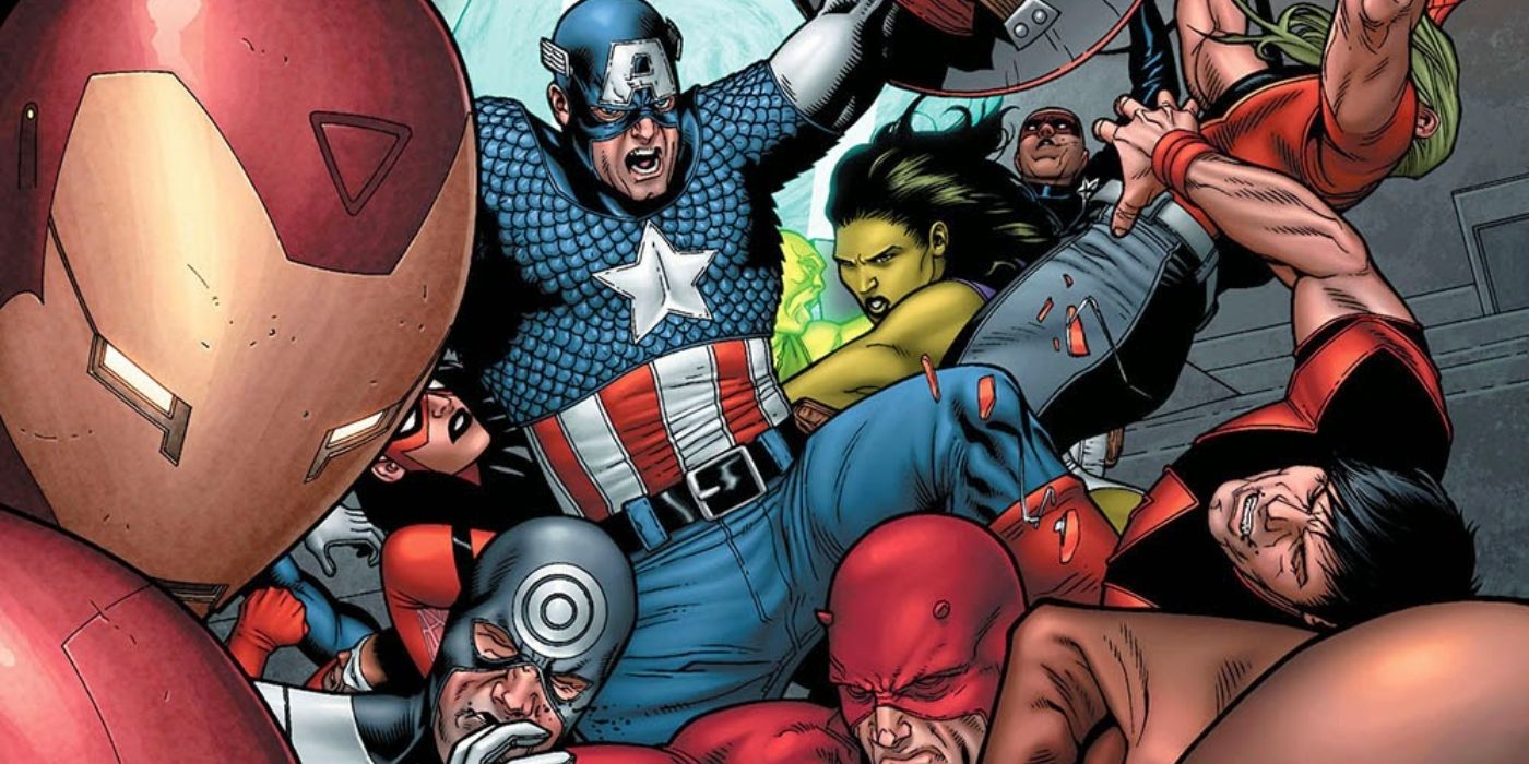 Captain America fighting Iron Man during Civil War.