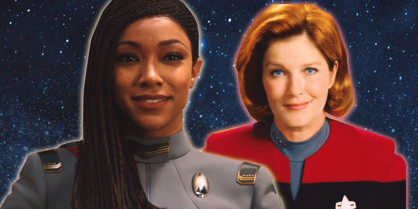 Captain Michael Burnham from Discovery and Captain Kathryn Janeway from Voyager