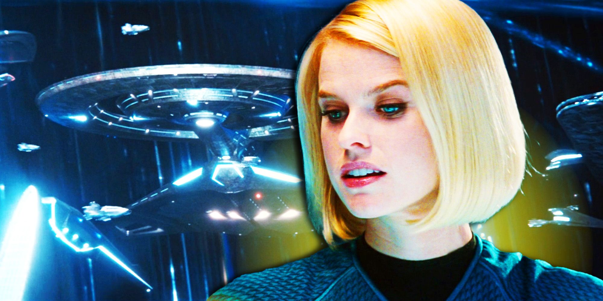 Carol Marcus (Alice Eve from Star Trek Into Darkness) and the USS Discovery from Star Trek Discovery