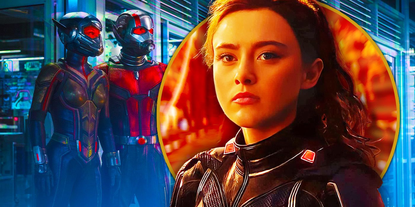 Cassie Lang Ant-Man 3 with Scott & Hope in Costume behind her