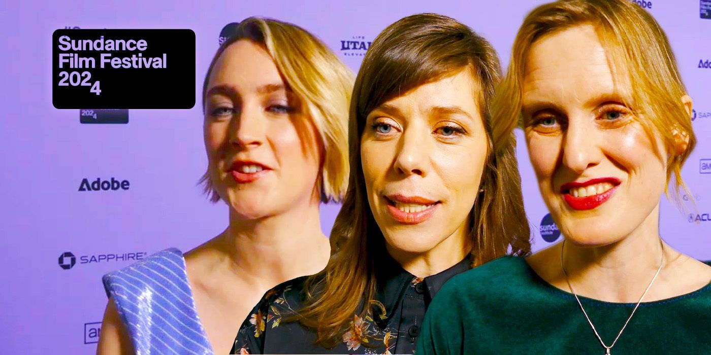 Edited image of Saoirse Ronan, Nora Fingscheidt & Amy Liptrot at The Outrun's Sundance premiere