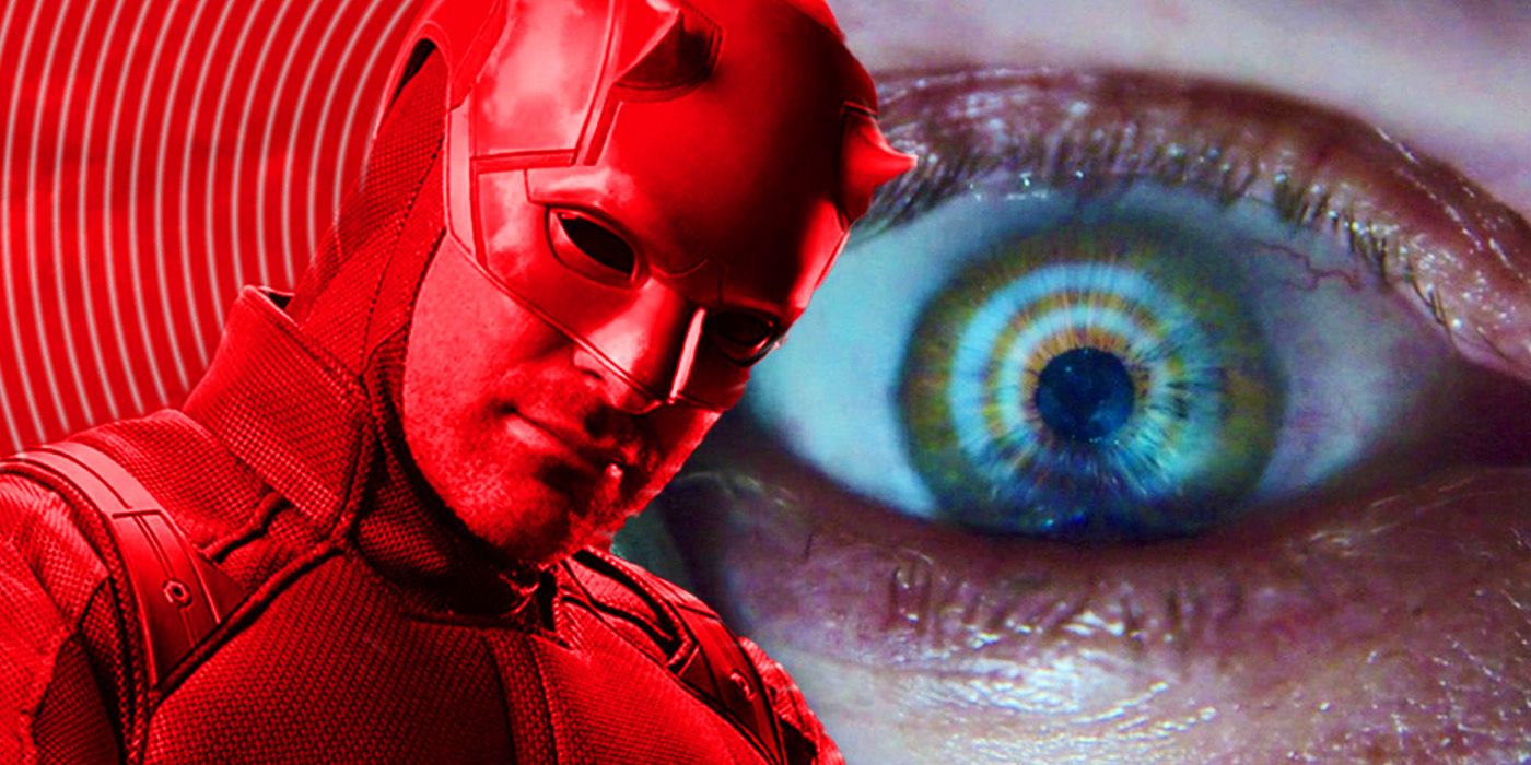 Charlie Cox's Daredevil with Benjamin Poindexter's eye in Daredevil season 3