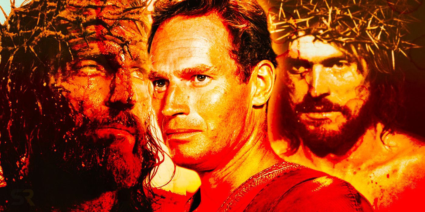 Charlton Heston como Ben Hur com Tentação de Cristo e Paixão de Cristo