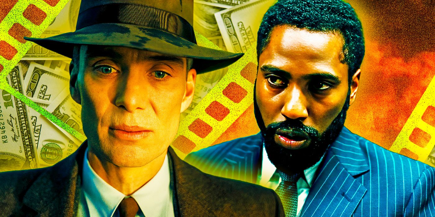 Cillian Murphy as J. Robert Oppenheimer in Oppenheimer and Josh David Washington as Protagonist in Tenet
