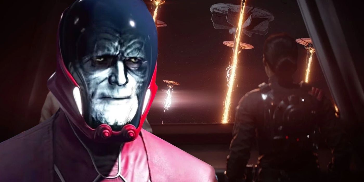 One of Emperor Palpatine's Sentinels with the climate disruption array used on Vondor in Operation: Cinder in Star Wars: Battlefront II.
