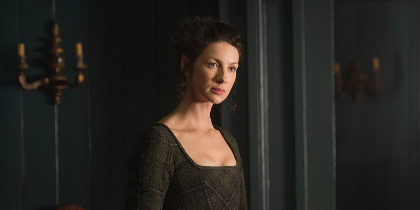 Claire In Season 1 looking at the camera Outlander