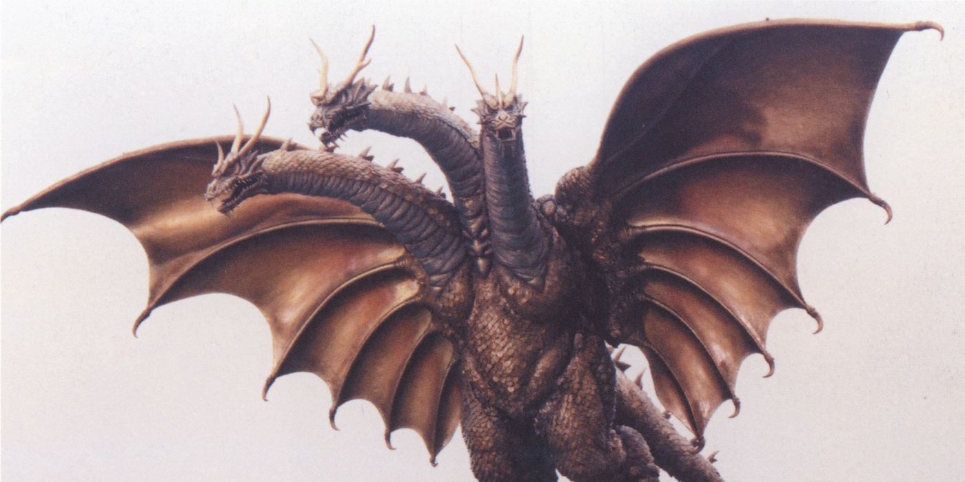 Concept art of King Ghidorah flying in King Ghidorah Rebirth of Mothra 3.
