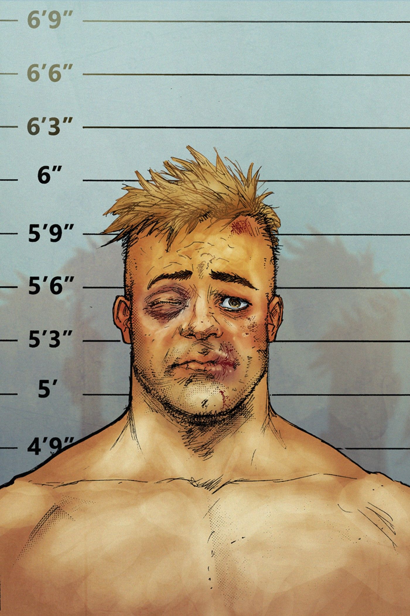 Capa de incentivo Mug Shot de Richard Pace para Deadweights #1 da Ahoy Comics