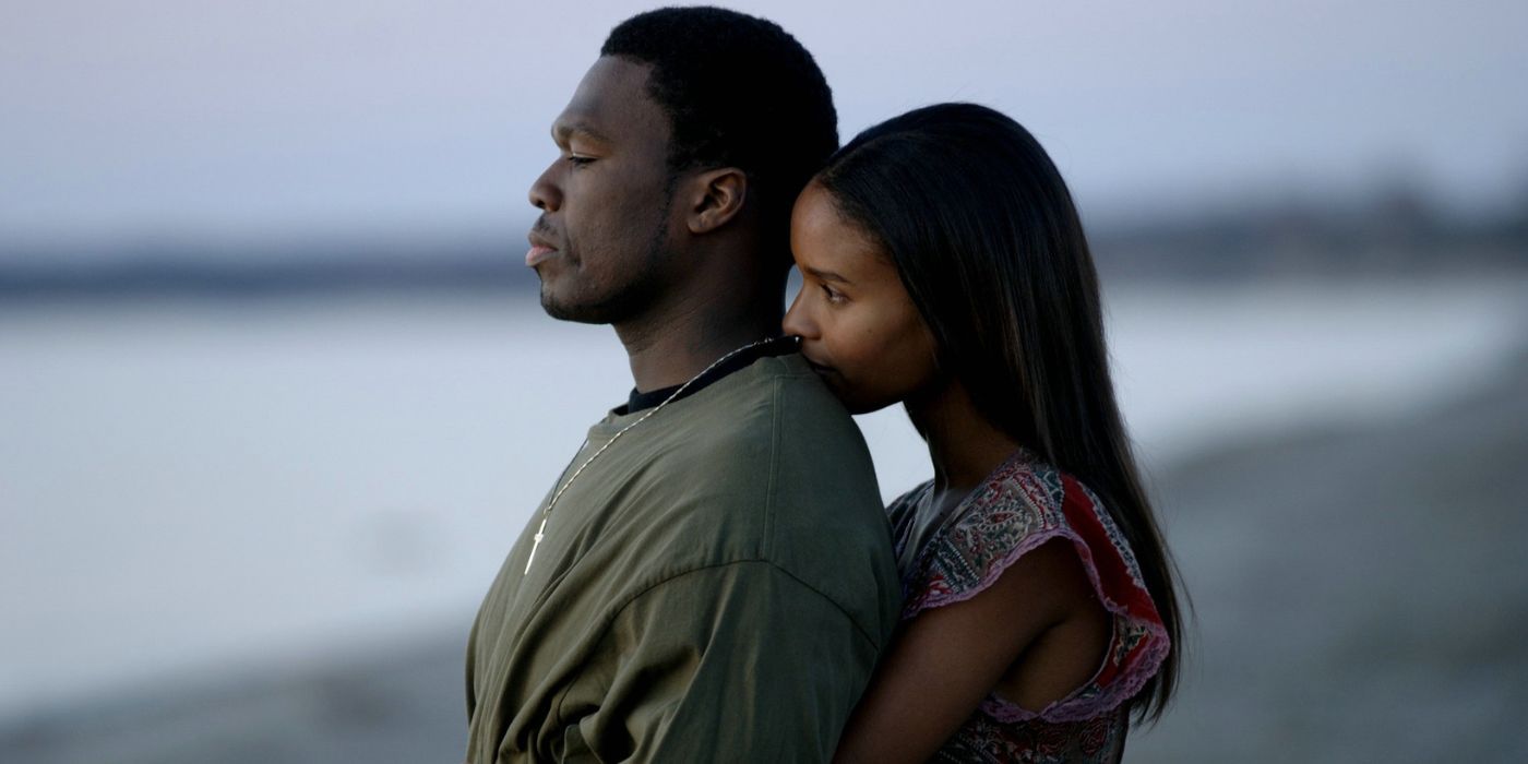 Curtis 50 Cent Jackson as Marcus and Joy Bryant as Charlene in Get Rich or Die Tryin'.