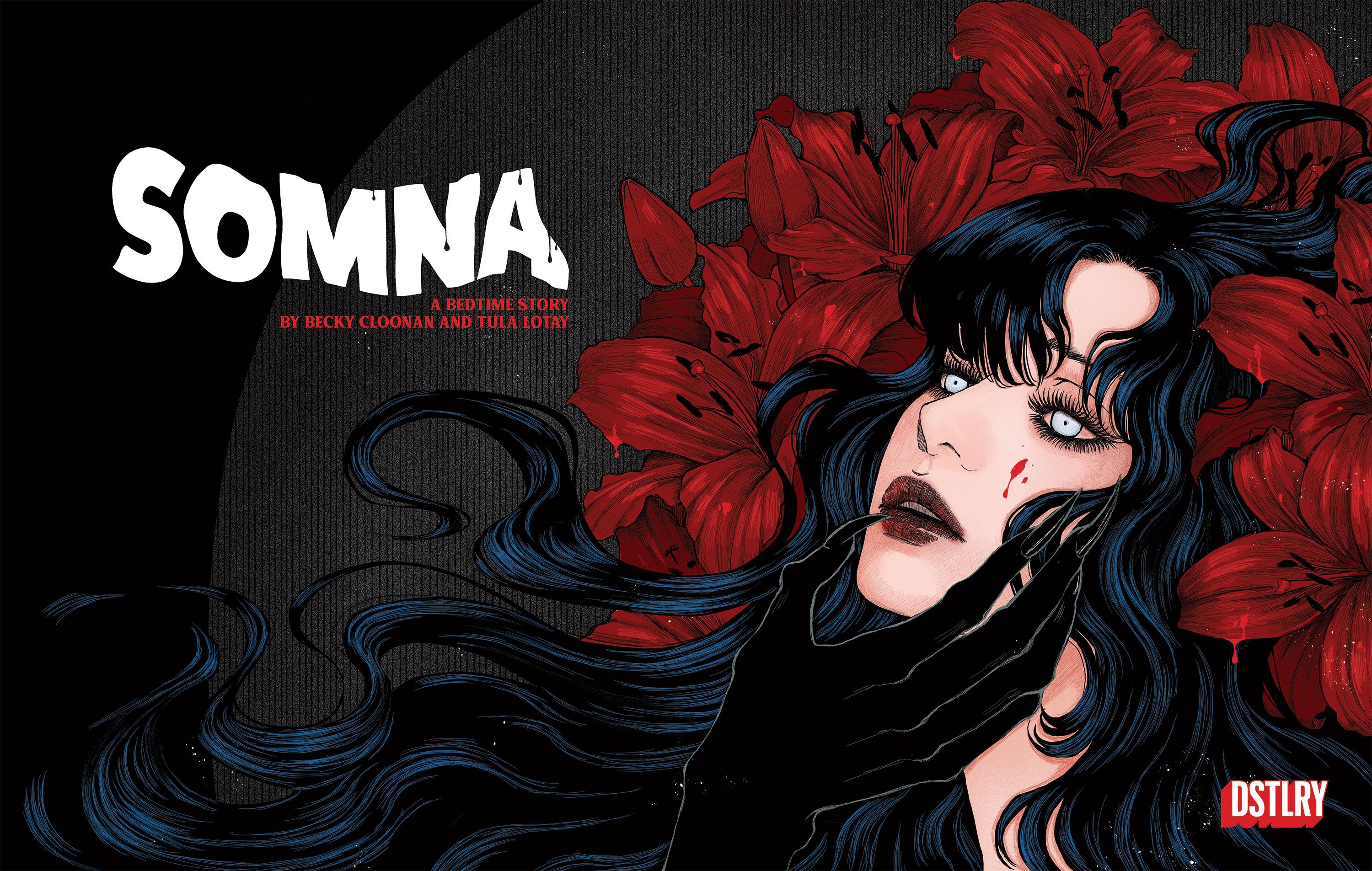 Somna 3 Citriya variant cover: a white woman with dark hair styled with red flowers and a shadowed hand on her face.