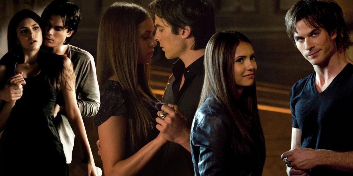Damon and Elena in Vampire Diaries montage